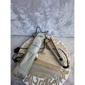 Ultra CHI Ceramic Hair Straightener Flat Iron Champagne Floral with Travel Pouch